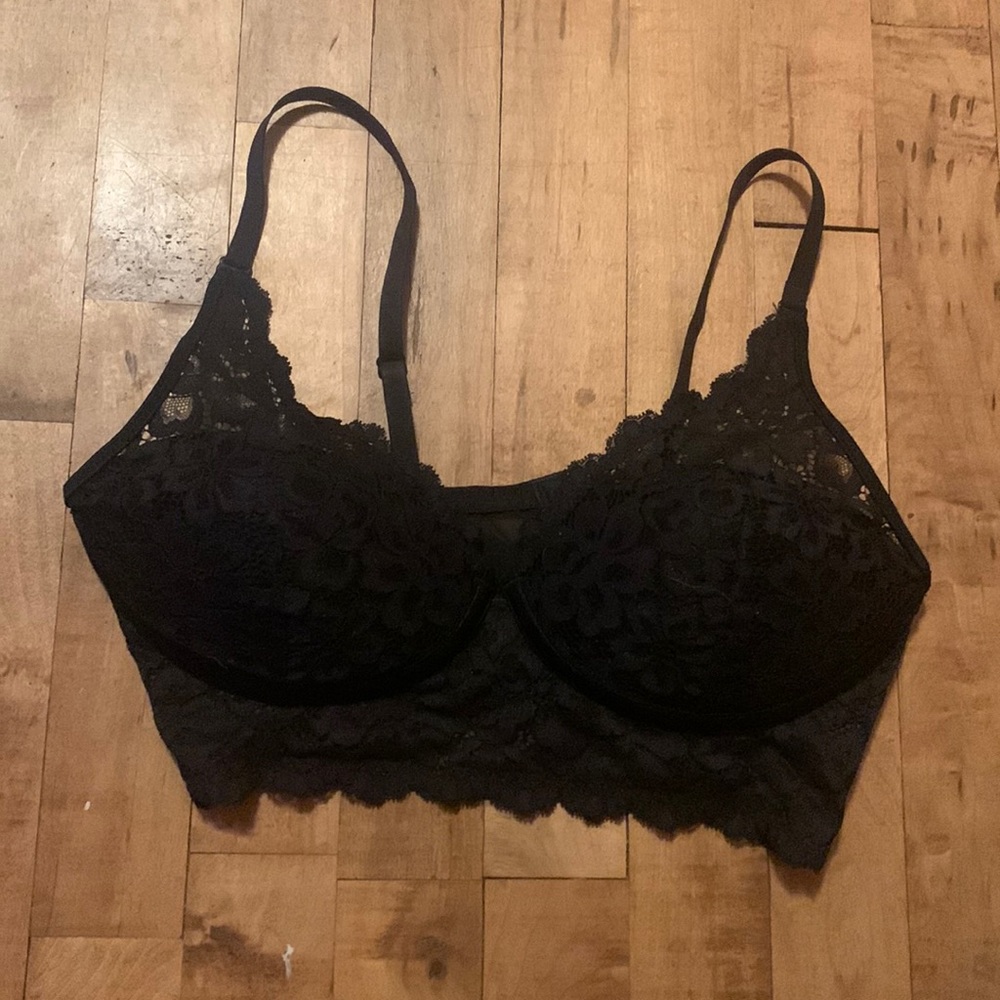Bralette Lacy Crop Top Grunge